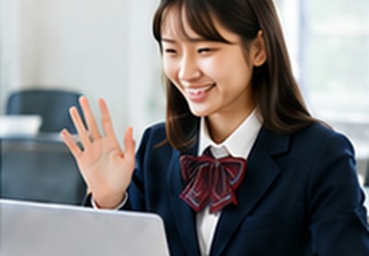 オンライン英会話を受ける学生